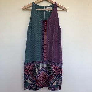 colorful printed tank shift dress
